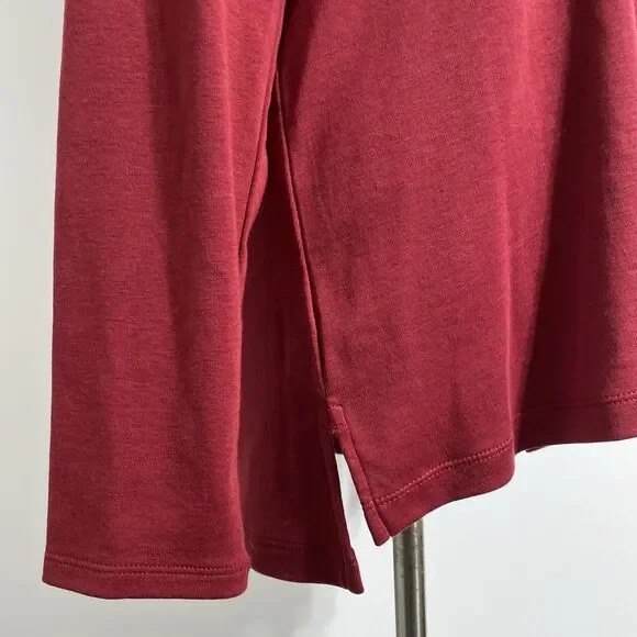 J. Jill Tee Shirt Womens L Red Pima Cotton Crew Neck High Low Hi-Lo Sustainable - Picture 6 of 11